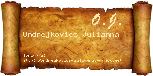 Ondrejkovics Julianna névjegykártya